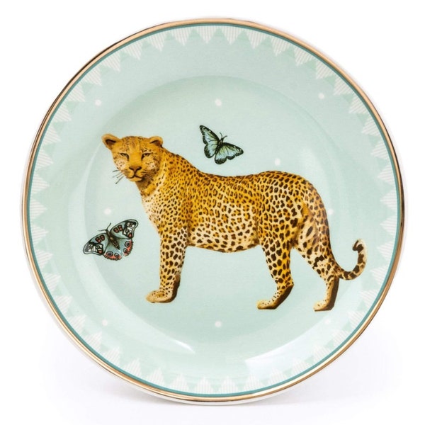 Leopard Pale Green Trinket Dish