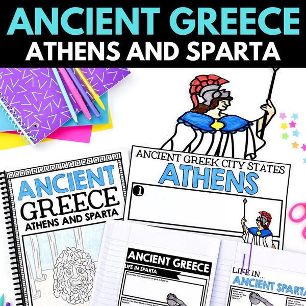 Ancient Greece Unit - Athens and Sparta History Unit with Projects and Activities - Homeschool Printables and Worksheets - Ancient History