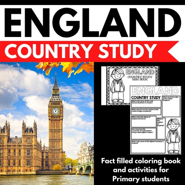 England Country Study Research Project - England Facts and Reading Comprehension Questions - Passport Activity