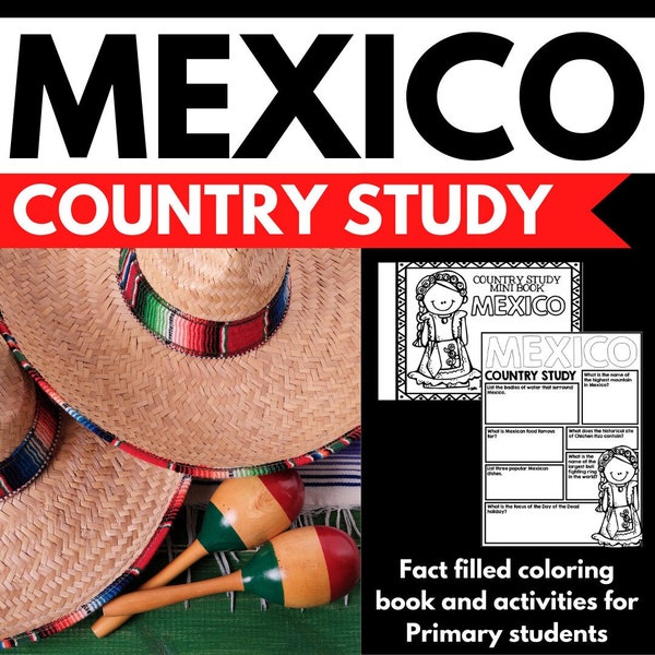 Mexico Country Study Research Project - Mexico Facts and Reading Comprehension Questions - Passport Activity - Homeschool Printable