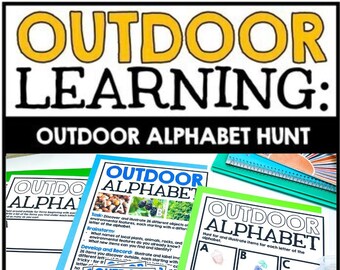 Outdoor Learning Activities - Spring Alphabet Worksheets - No Prep Printables - Homeschool Alphabet Practice - Earth Day