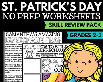 St. Patrick's Day Skill Review Worksheets – 2nd & 3rd Grade, Homeschool Printable