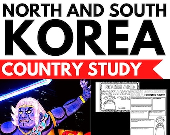 North and South Korea Country Study Research Project - Korea Facts and Reading Comprehension Questions - Passport Activity - Homeschool