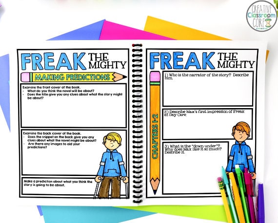 Freak the Mighty Novel Study Comprehension Activities - Worksheets ...
