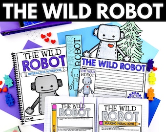 Atividades de compreensão de estudo do romance The Wild Robot - Planilhas - Imprimíveis - Currículo escolar em casa - Artes da linguagem - Guia de literatura
