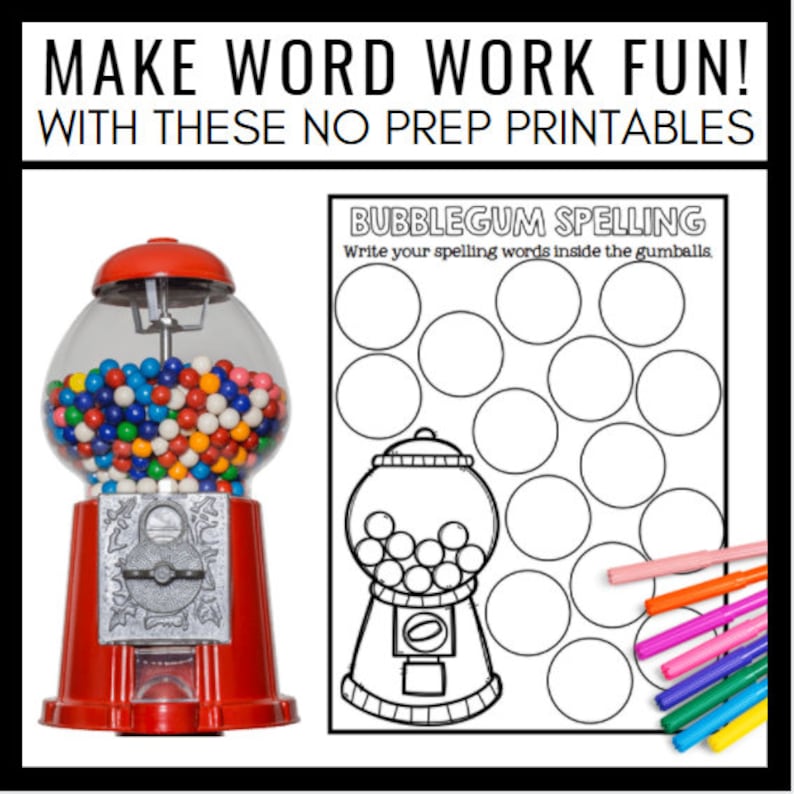 Spelling Practice Printables and Worksheets - Word Work for Any ...