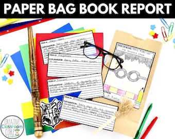 Paper Bag Book Report Activity - Worksheets - Printables - Homeschool Curriculum - Literature Guide - Book Study - Craft