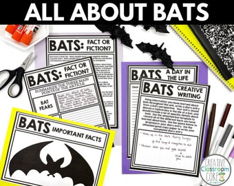 Bats Halloween Activity – Middle School Reading & Writing (Digital Download)
