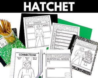 Actividades de comprensión del estudio de la novela Hatchet - Hojas de trabajo - Imprimibles - Plan de estudios de educación en el hogar - Artes del lenguaje - Guía de literatura