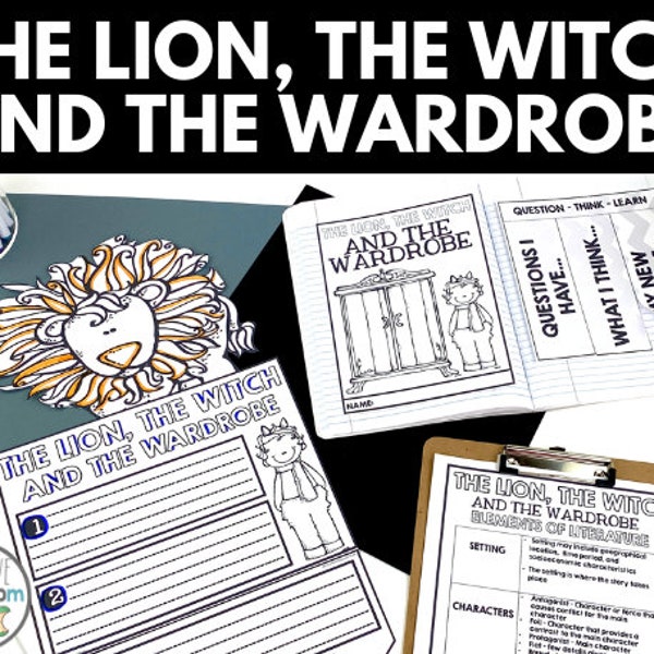 The Lion, the Witch, and the Wardrobe Novel Study - Worksheets - Printables - Homeschool Curriculum - Literature Guide - Book Study