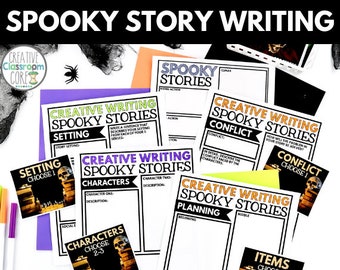 Halloween Writing Activities - Worksheets - Printables - Homeschool Curriculum - Language Arts - Spooky Story Creative Writing