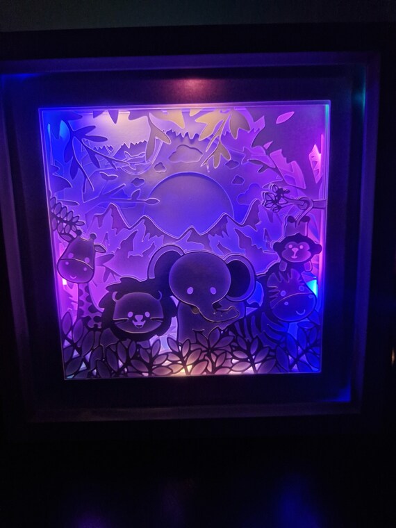 Baby Safari Night Light Shadow Box Etsy