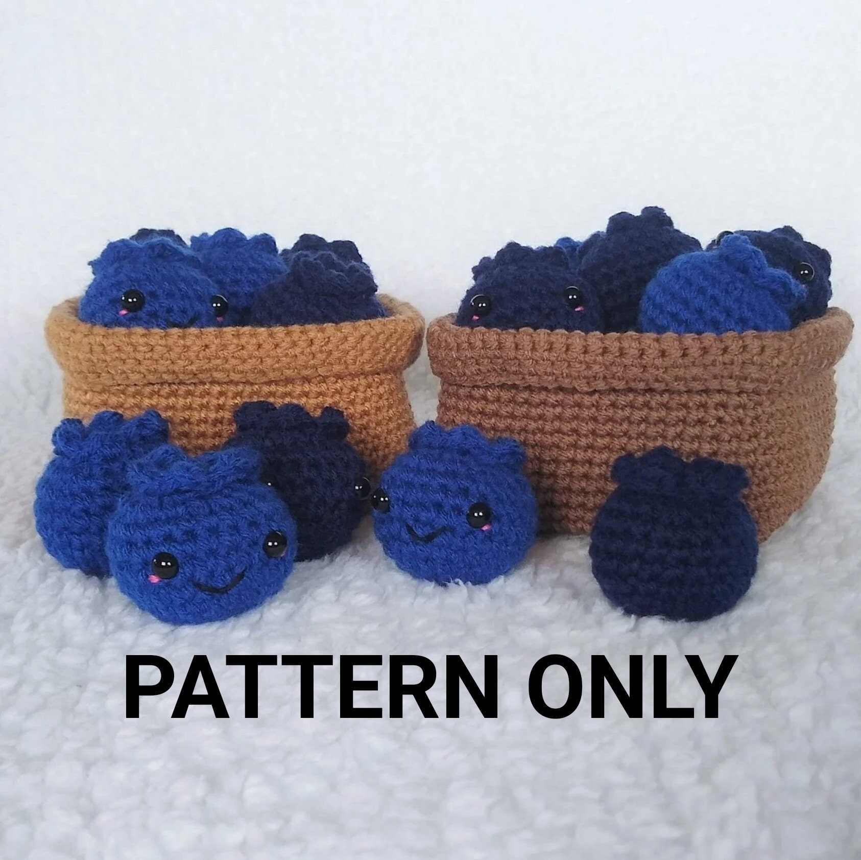39 Blueberry Crochet Patterns for Fruit-Inspired Amigurumi, Keychains, Plushies, and More 11 Pattern: Crochet Basket of Blueberry Cuties Amigurumi
