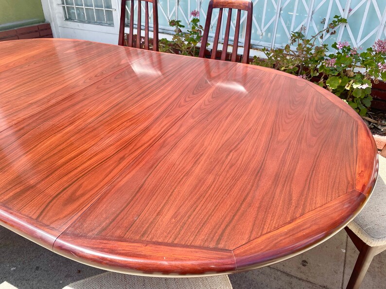 Danish Modern Rosewood Dining Table and Chairs Set of 6 Etsy