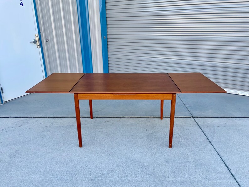 Table de salle à manger à rallonge moderne en teck des années 1960, Danemark image 10