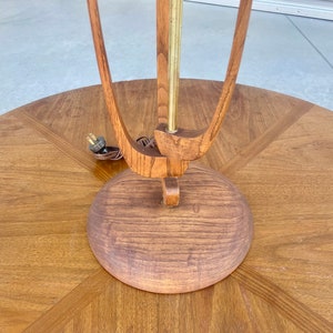 Mid Century Walnut & Brass Table Lamp image 5