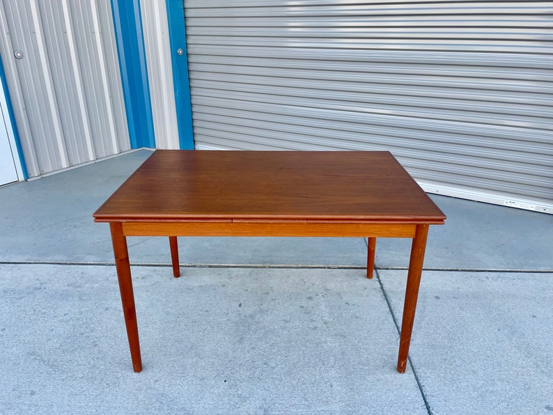 Table de salle à manger à rallonge moderne en teck des années 1960, Danemark image 2