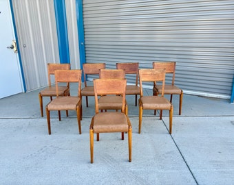 1960s Mid Century Maple Dining Chairs by Heywood Wakefield - Set of 8