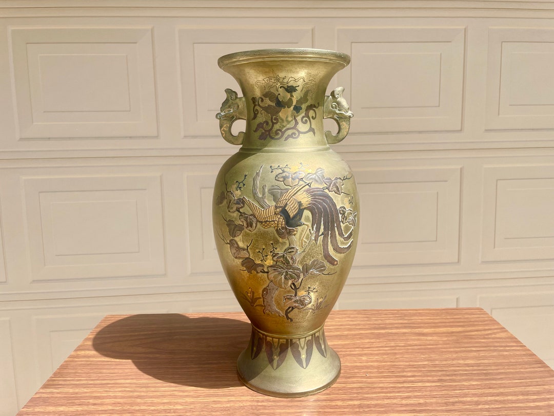Vintage Solid Brass Vase Etsy