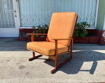 1960s Danish Modern Walnut Lounge Chair by Ib Kofod Larsen for Selig