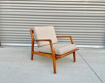 1960s Danish Modern Single Walnut Lounge Chair by Ib Kofod-Larsen for Selig