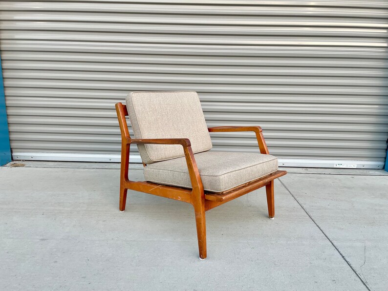 1960s Danish Modern Single Walnut Lounge Chair by Ib Kofod-Larsen for Selig image 1