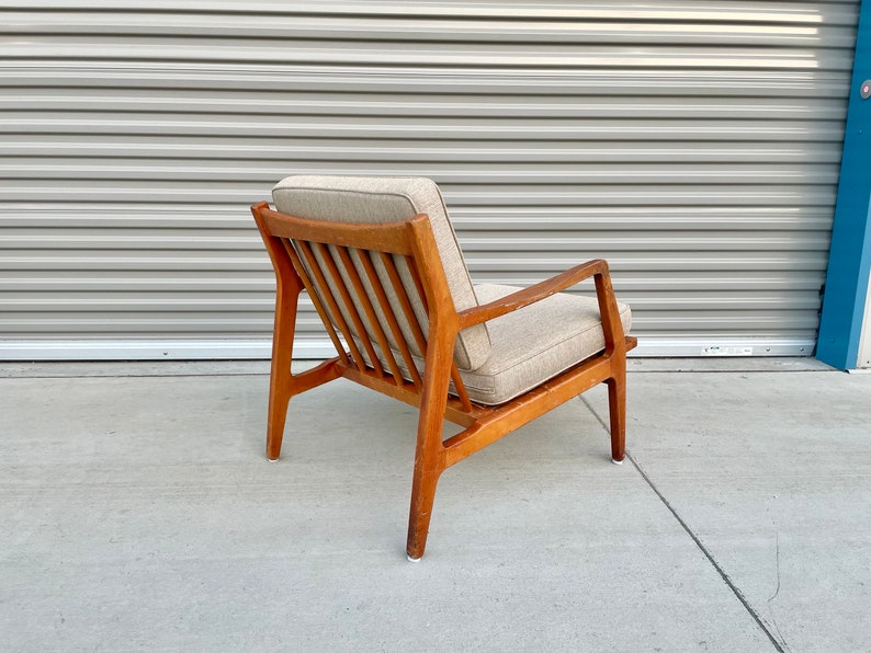 1960s Danish Modern Single Walnut Lounge Chair by Ib Kofod-Larsen for Selig image 8