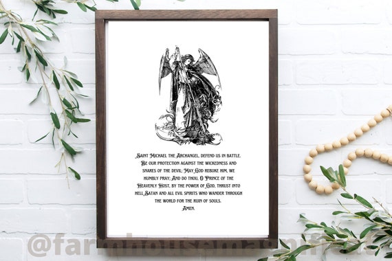ST. MICHAEL PRAYER Printable St Michael the Archangel Prayer - Etsy