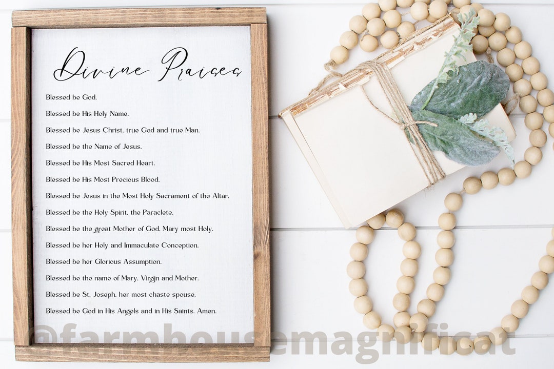 DIVINE PRAISES PRINTABLE Catholic Farmhouse Decor Catholic - Etsy