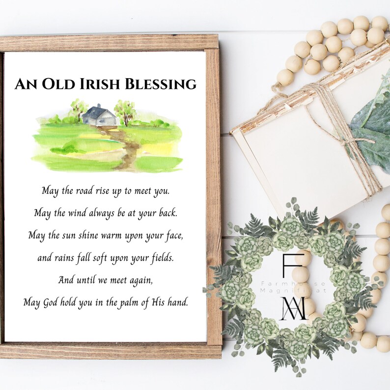 OLD IRISH BLESSING Art Printable Saint Patricks Day Etsy