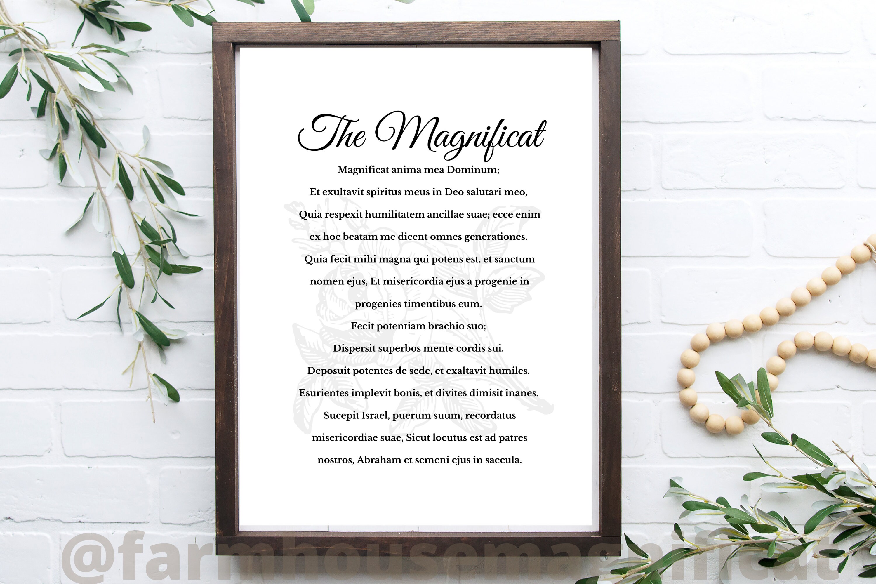 LATIN MAGNIFICAT PRAYER Printable Wall Art Canticle of Mary - Etsy Finland