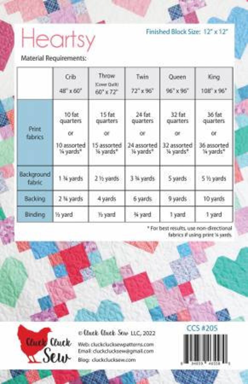 Heartsy Quilt Pattern by Allison Harris From Cluck Cluck Sew Etsy