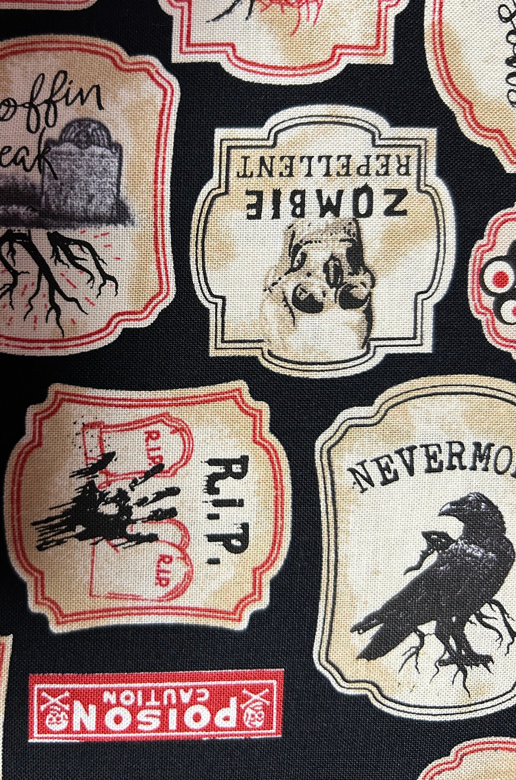 Spooky Labels Halloween Fabric by Timeless Treasures - Etsy
