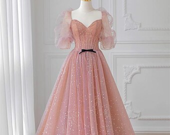 pink puffy prom dress