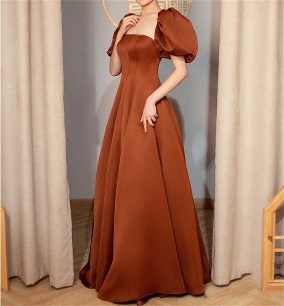 Vestidos cafes de 2025 noche