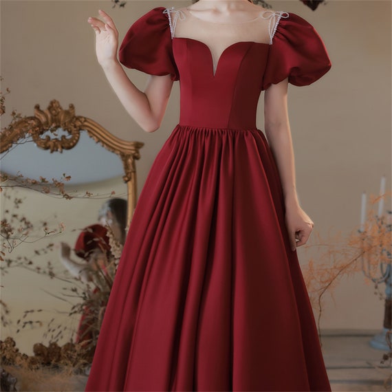 Short burgundy prom dress sale