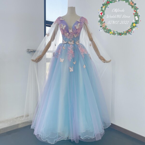 Butterfly Sleeved Silk Gown main image 0