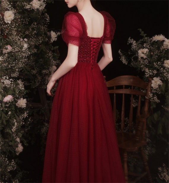 Evening gown red colour top