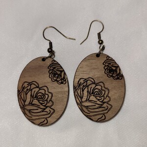 File orecchino rosa ovale - File laser digitale - PDF - SVG (solo file digitale) Gloforge Laser Cut Jewlery