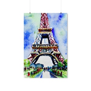 Eiffel Tower Watercolor Poster | Paris Travel Poster | Eiffel Tower Travel Poster | Paris Print | Paris Wall Art | Paris Travel Print
