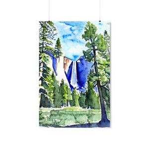 Yosemite National Park Watercolor Poster | National Park Poster | Yosemite Print | Yosemite Poster | California Poster | Yosemite Wall Art
