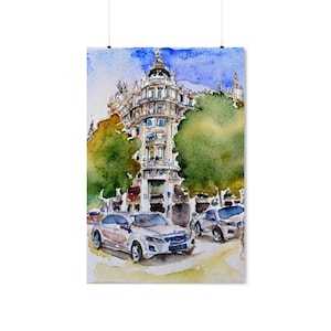 Spain Madrid Watercolor Poster | Spain Print | Spain Wall Art | Spain Travel Poster | Madrid Wall Art | Madrid Poster | Madrid Print