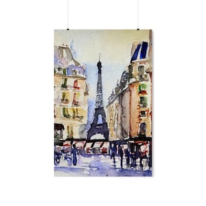 Eiffel Tower Watercolor Poster | Paris Travel Poster | Eiffel Tower Travel Poster | Paris Print | Paris Wall Art | Paris Travel Print