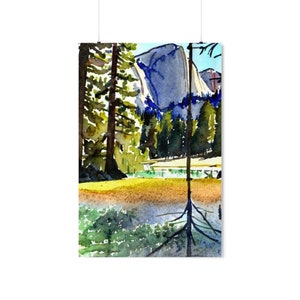 Yosemite National Park Watercolor Poster | National Park Poster | Yosemite Print | Yosemite Poster | California Poster | Yosemite Wall Art