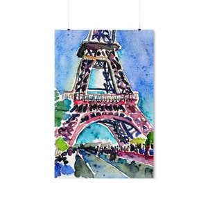 Eiffel Tower Watercolor Poster | Paris Travel Poster | Eiffel Tower Travel Poster | Paris Print | Paris Wall Art | Paris Travel Print