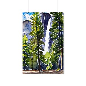 Yosemite National Park Watercolor Poster | National Park Poster | Yosemite Print | Yosemite Poster | California Poster | Yosemite Wall Art