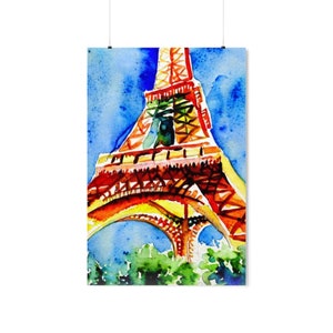 Eiffel Tower Watercolor Poster | Paris Travel Poster | Eiffel Tower Travel Poster | Paris Print | Paris Wall Art | Paris Travel Print