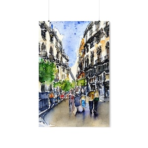 Spain Madrid Watercolor Poster | Spain Print | Spain Wall Art | Spain Travel Poster | Madrid Wall Art | Madrid Poster | Madrid Print
