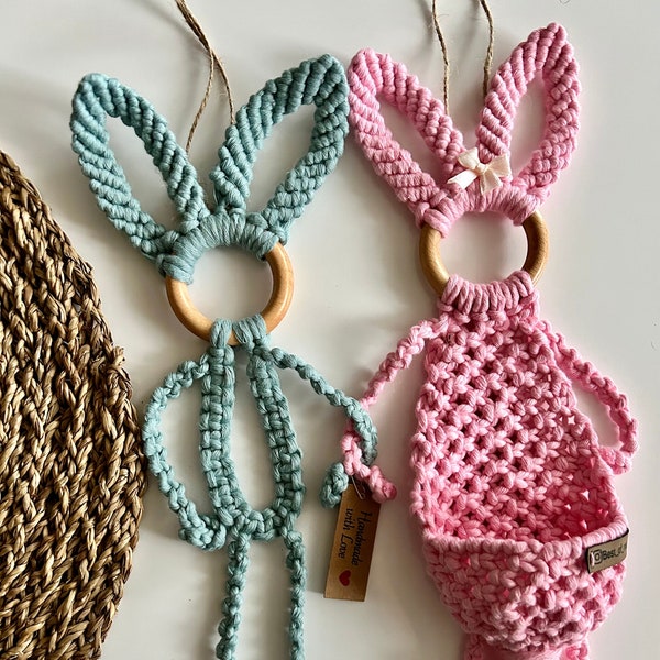 Macrame Easter bunny couple