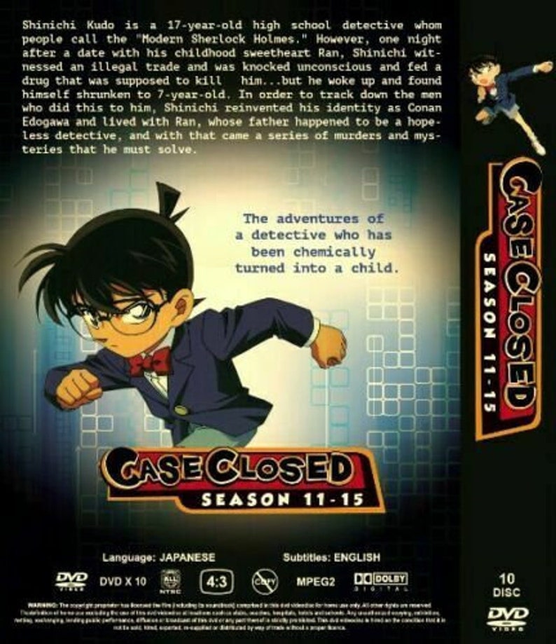 Anime DVD Detection Conan Case Closed Season 11 Season 15